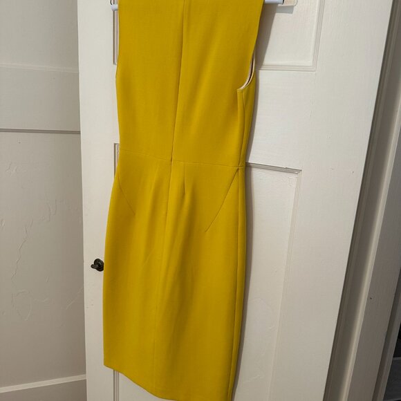 Zara yellow high-neck shift dress with bow - size XS - Picture 2 of 7